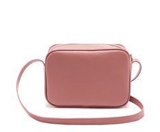 Bolsa Tiracolo Média Matelassê Triangular Arredondada Rosa