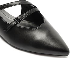 Sapatilha Slingback Bico Fino Duas Tiras Preta