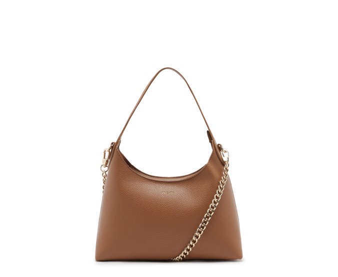Bolsa Tiracolo Média Boho Corrente Marrom