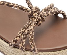 Sandália Plataforma Tiras Cordão Natural Marrom