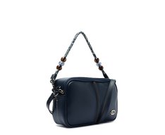 Bolsa Tiracolo Média Alça Corda E Esferas Azul