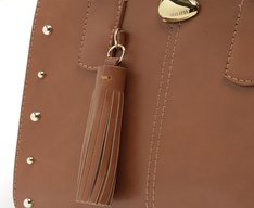 Bolsa Tote Pequena Tachas Marrom