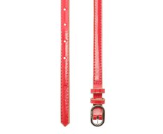 Cinto Fino Fivela Metálica Verniz Vermelho