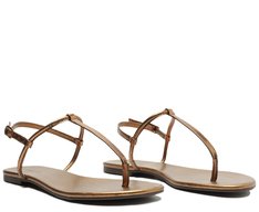 Sandália Rasteira Slim Bronze