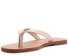 Rasteira Slim Tira Única Couro Rosa