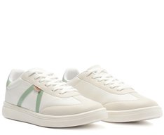 Tênis Pontilhado Lateral Branco e Verde