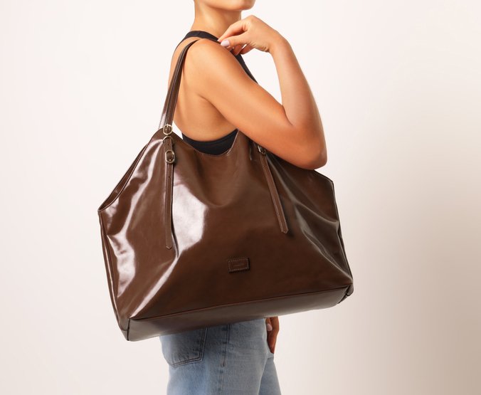 Bolsa Shopping Grande Versátil Marrom