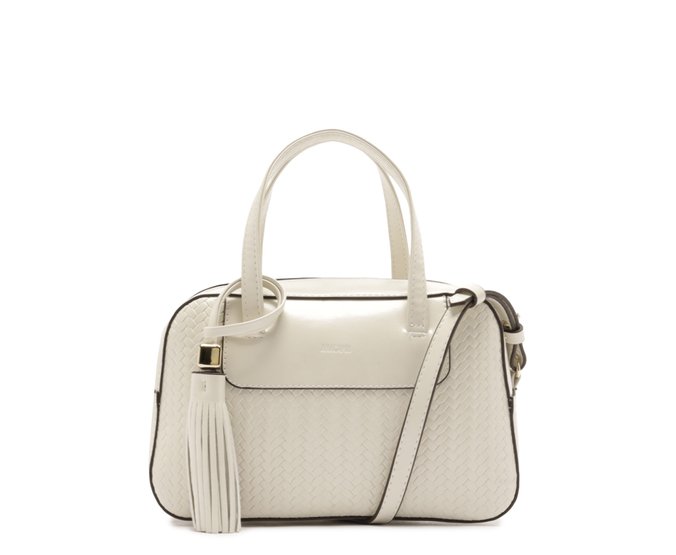 Bolsa Tote Média Tramado Branca