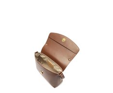 Bolsa Tiracolo Pequena Chaveiro Flor Marrom