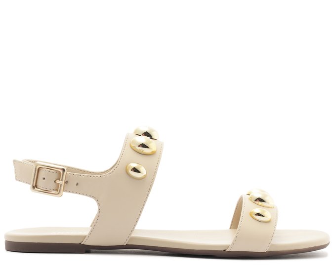 Sandália Maxi Tachas Bege