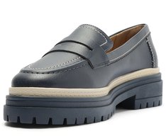 Mocassim Tratorado Azul Detalhe Branco Kiara
