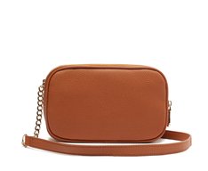 Bolsa Tiracolo Média Divisórias Metal Marrom