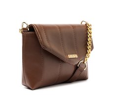 Bolsa Tiracolo Pequena Matelassê Flufy Marrom