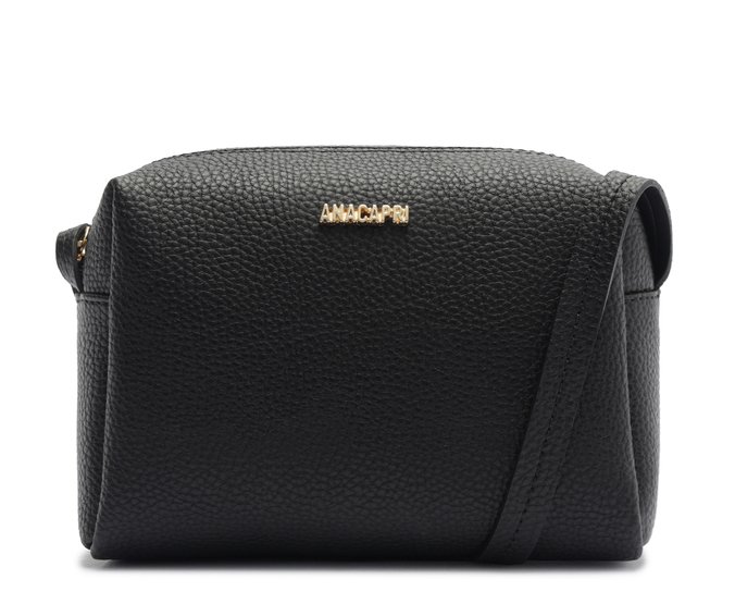Bolsa Tiracolo Média Texturizada Preta