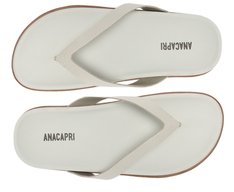 Chinelo Papete Couro com Tornozeleira Branca