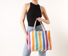 Bolsa Shopping Grande Listras Sundown Multicolor