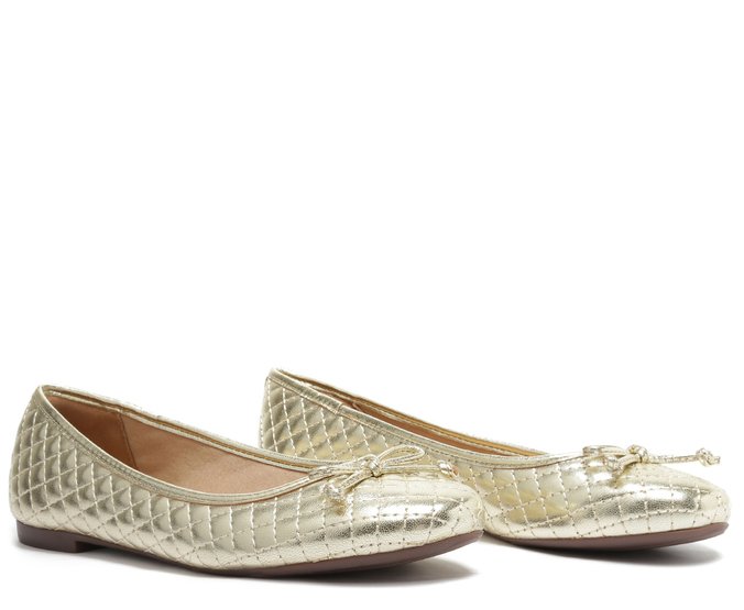 Sapatilha Anacapri Matelassê Laço - Dourada - 38