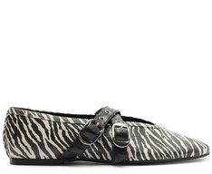 Sapatilha Tira Dupla Fivelas Megan Animal Print Zebra