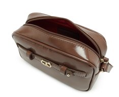 Bolsa Tiracolo Média Madri Verniz Marrom