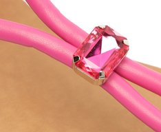 Rasteira Pedraria Com Ajuste Slim Rosa