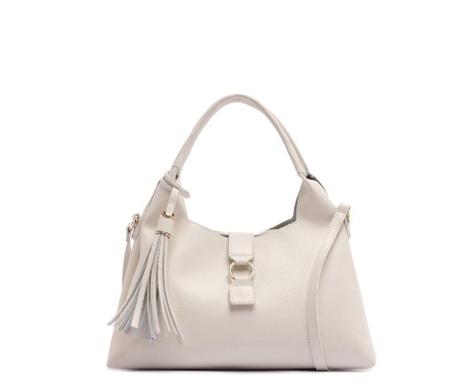 Bolsa Tote Média Barbicho Lateral Branca