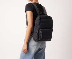 Mochila Grande Nylon Fluffy Preta