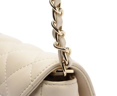 Bolsa Tiracolo Média Metalassê Estruturada Branca