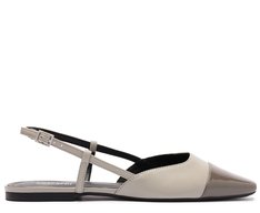 Sapatilha Slingback Ponta Prata Verniz Cinza