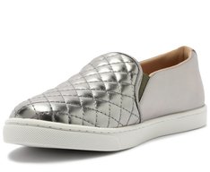 Tênis Slip On Matelassê Prateado