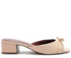 Sandália Mule Laço Reto Rosa