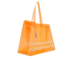 Bolsa Shopping Grande Translúcida Sundown Laranja