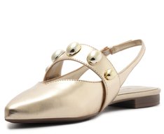 Sapatilha Slingback Maxi Tachas Dourada