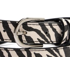 Cinto Fino Fivela Metálica Valentina Animal Print Zebra