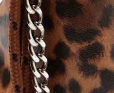 Bolsa Tiracolo Média Merlot Animal Print