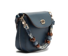 Bolsa Tiracolo Média Detalhe Corda E Esferas Azul