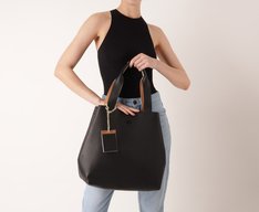 Bolsa Shopping Grande Maxi Porta-Cartão Preta