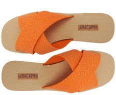 Rasteira Tiras Cruzadas Injetada Laranja