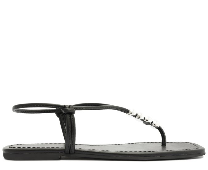 Sandália Slim Bico Quadrado Preta