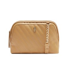 Bolsa Tiracolo Média Matelassê Costurado Bege