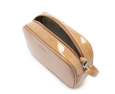 Bolsa Tiracolo Pequena Lisa Verniz Marrom