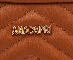 Bolsa Crossbody Média Marrom Matelassê Zig Zag