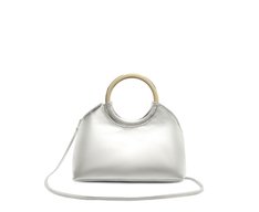 Bolsa Tiracolo Pequena Alça Metal Prata