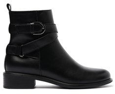 Bota Cano Curto Fivela Preta