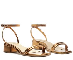 Sandália Salto Bloco Santorine Bronze