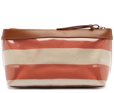 Necessaire Média Listras Vinil Laranja