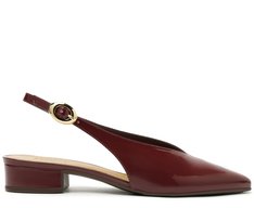 Sapatilha Slingback Salto Bloco Verniz Roxa