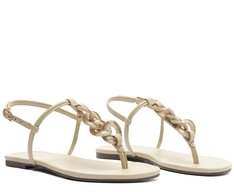 Rasteira Slim Corrente Monocolor Bege