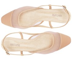 Sapatilha Slingback Tela Transparência Bege