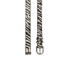 Cinto Fino Fivela Metálica Valentina Animal Print Zebra
