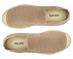 Tênis Slip On Knit Texturizado Bege